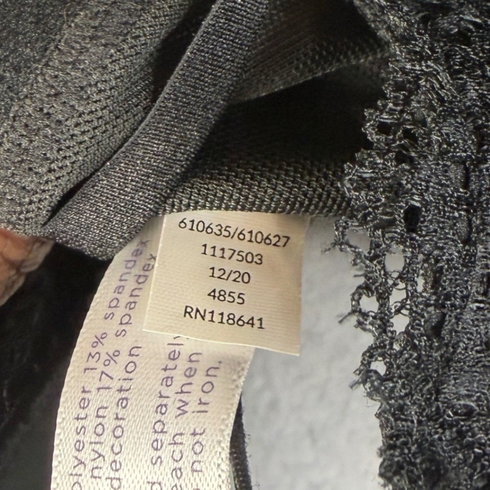 Cacique Black Lace Cage Strap Lightly Lined Balconette Bra 40DDD 610635, 1 Flaw - Picture 13 of 16